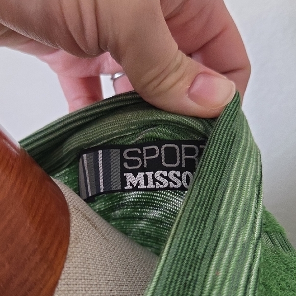 Missoni Green Textured Knit Polo Midi Dress
